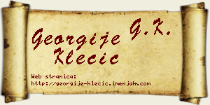 Georgije Klecić vizit kartica